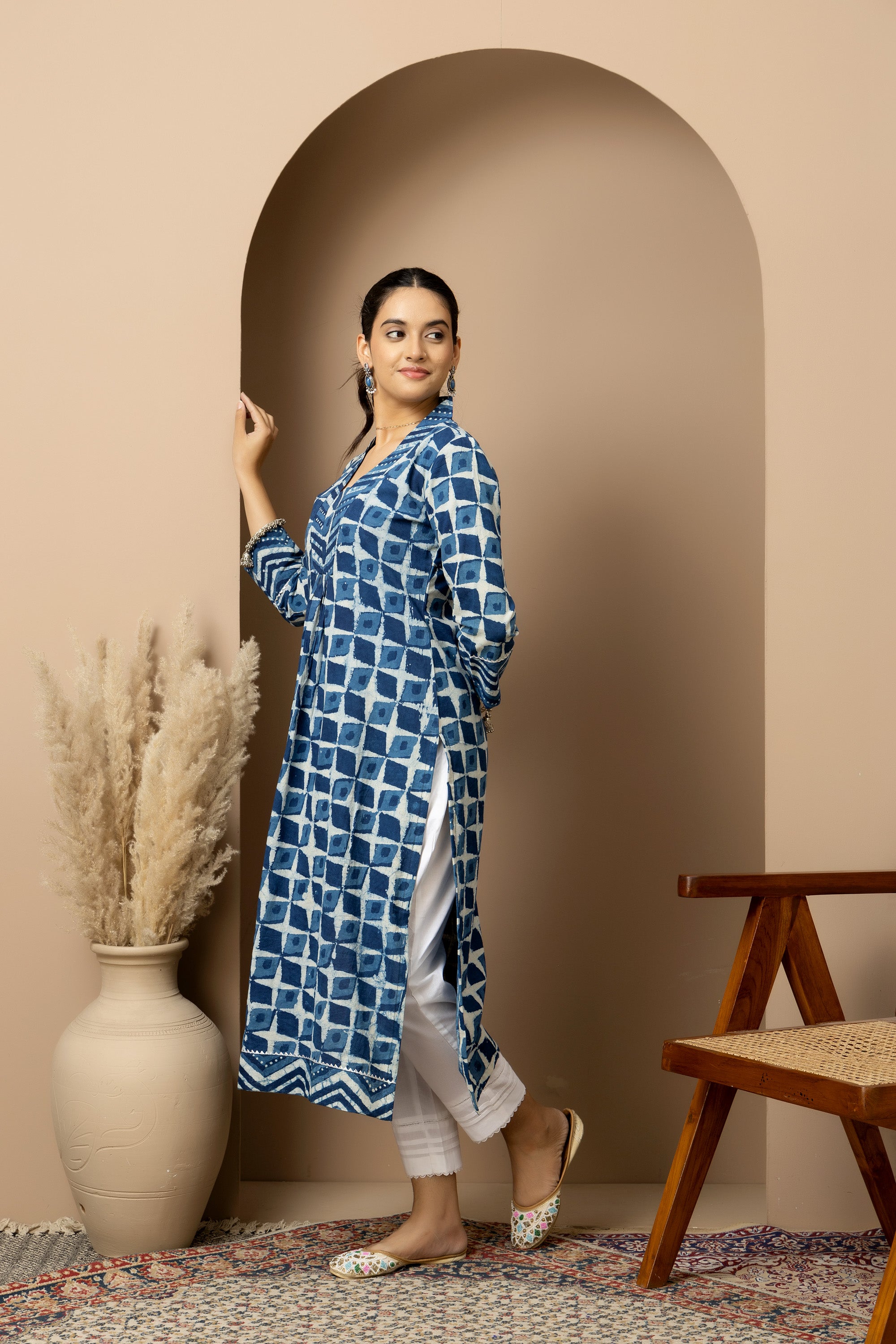 Neel Dhara- Jaipur hand block indigo Kurta