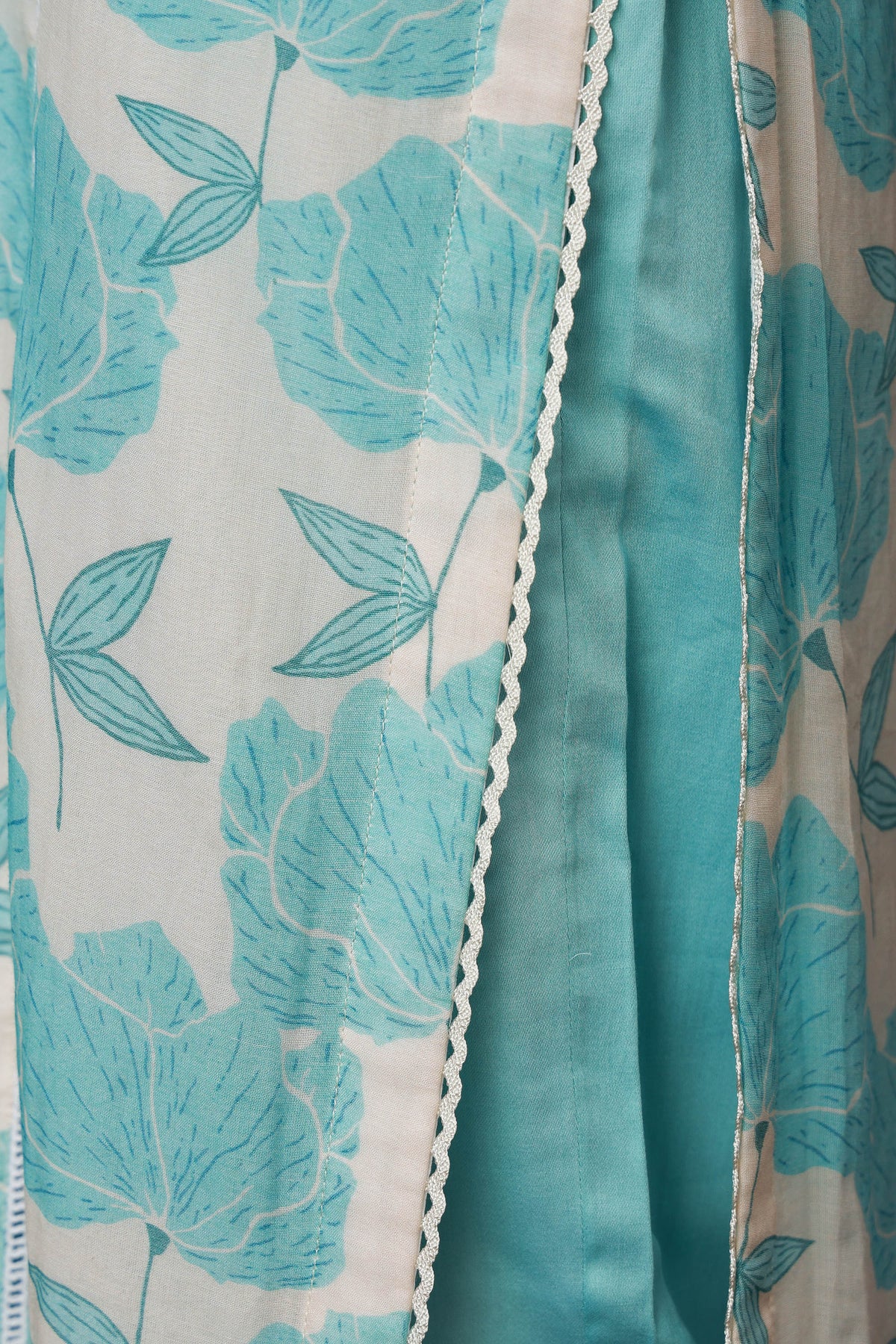 Neelanjali sky blue Chanderi silk three-piece suit with dupatta, view 6