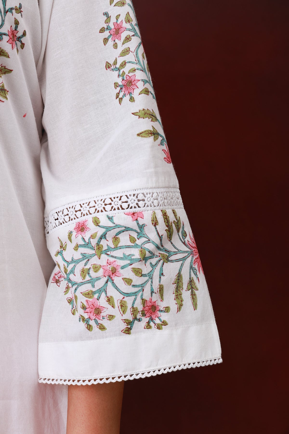 Chandini Gul Jaipur hand block floral cotton kurta - view 4