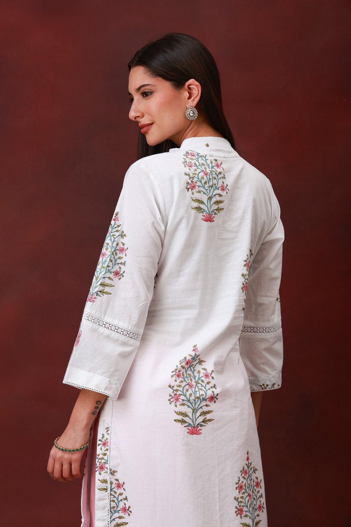 Chandini Gul Jaipur hand block floral cotton kurta - view 7