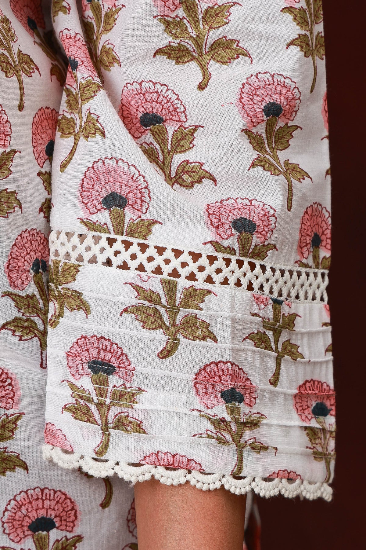 Gul Phool Jaipur hand block floral cotton kurta - view 4