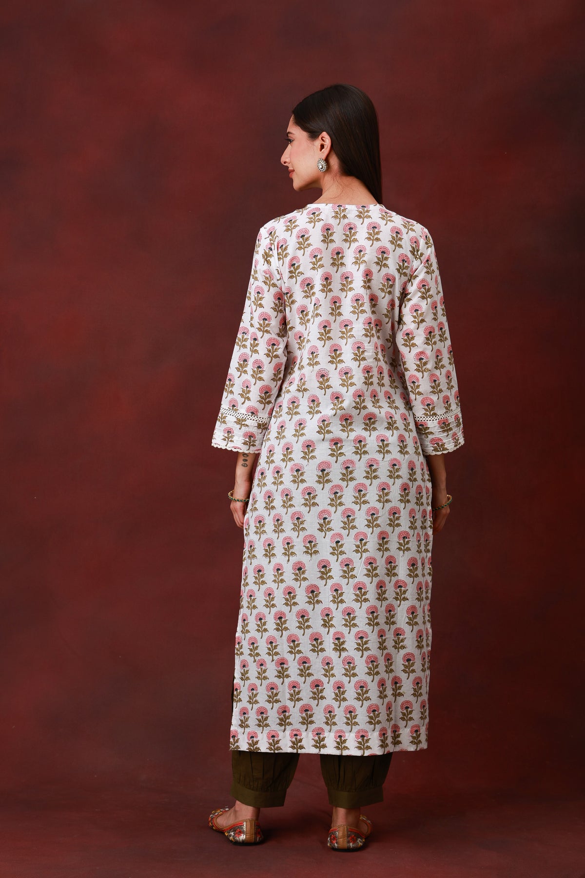 Gul Phool Jaipur hand block floral cotton kurta - view 6