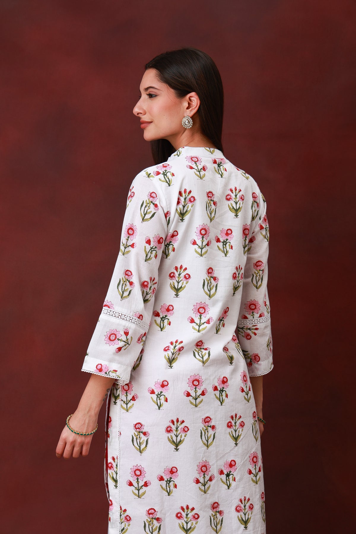 Phool Pari Jaipur hand block floral cotton kurta - view 7