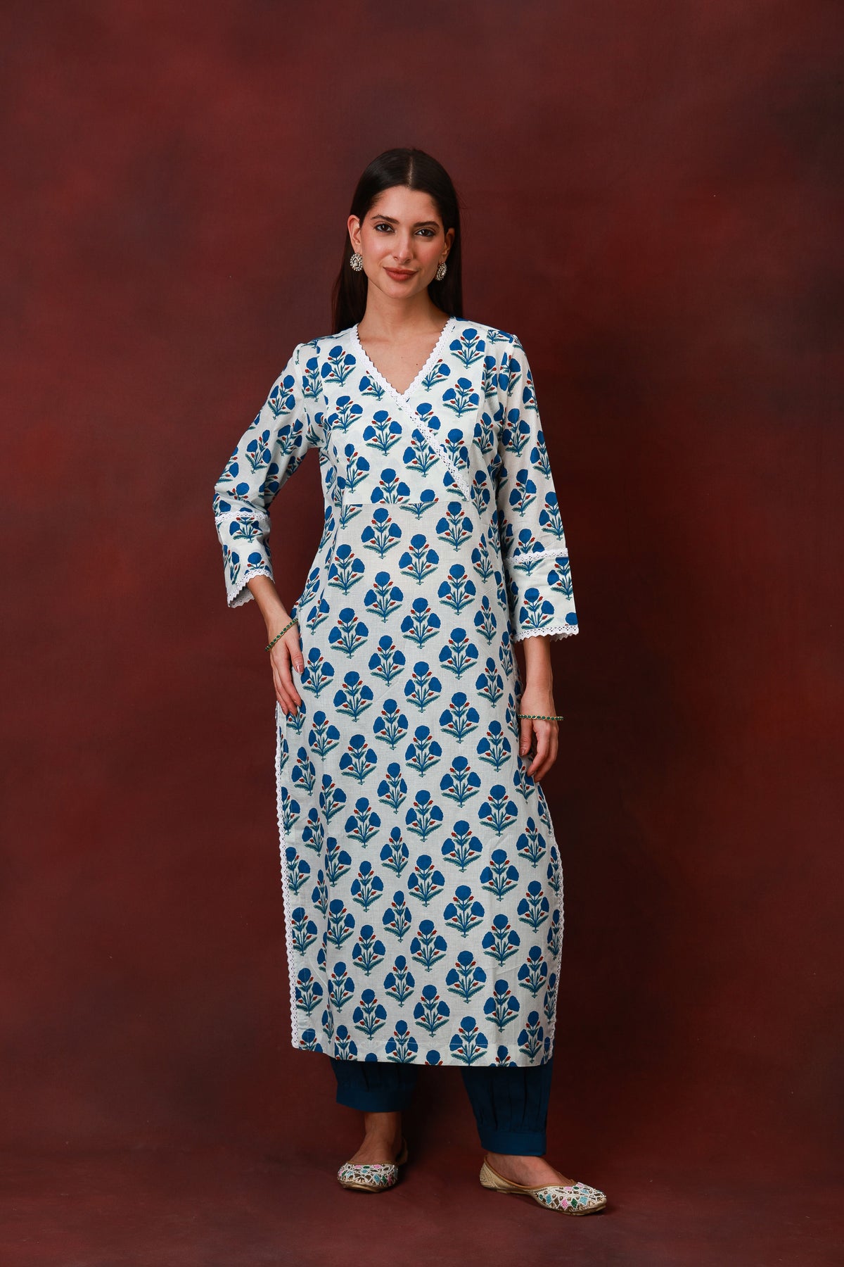 Neelanjali Jaipur hand block floral cotton kurta - view 9