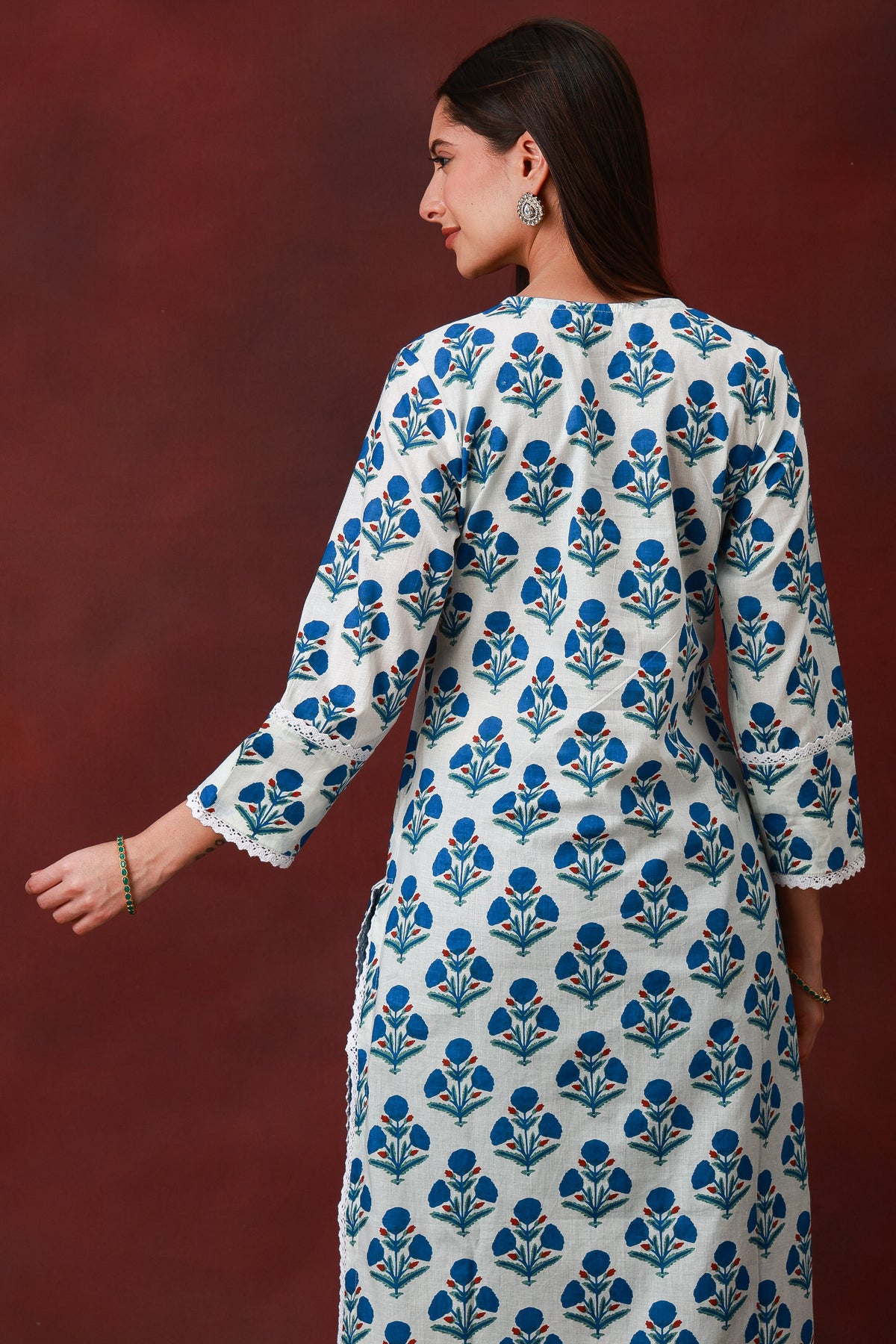 Neelanjali Jaipur hand block floral cotton kurta - view 8