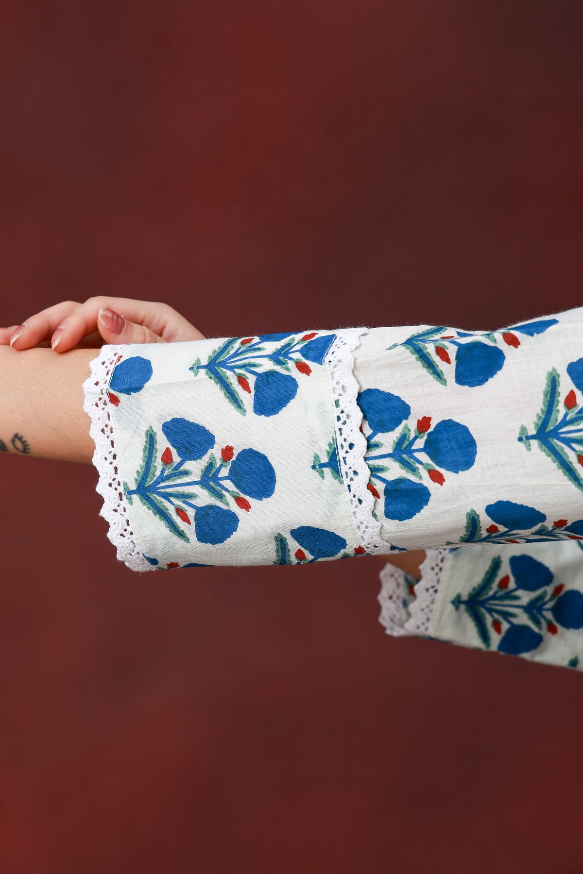 Neelanjali Jaipur hand block floral cotton kurta - view 7