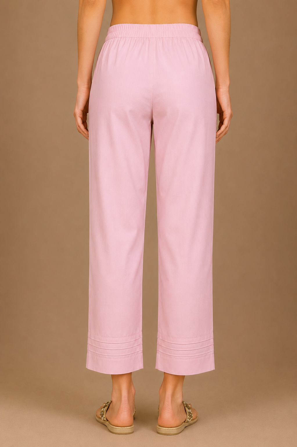 Rosabelle- powder blue cotton Jaipur print kurta with pink straight pants