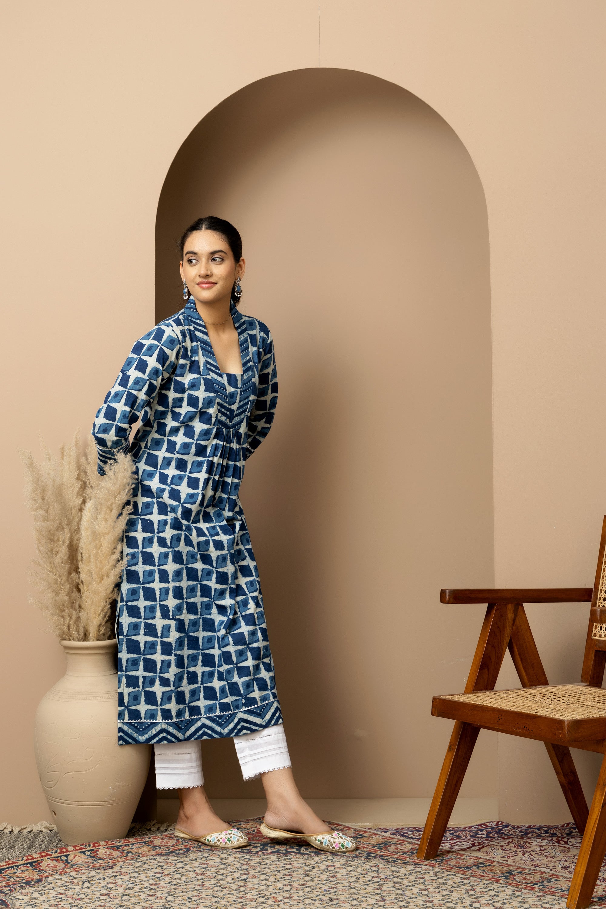 Neel Dhara- Jaipur hand block indigo Kurta