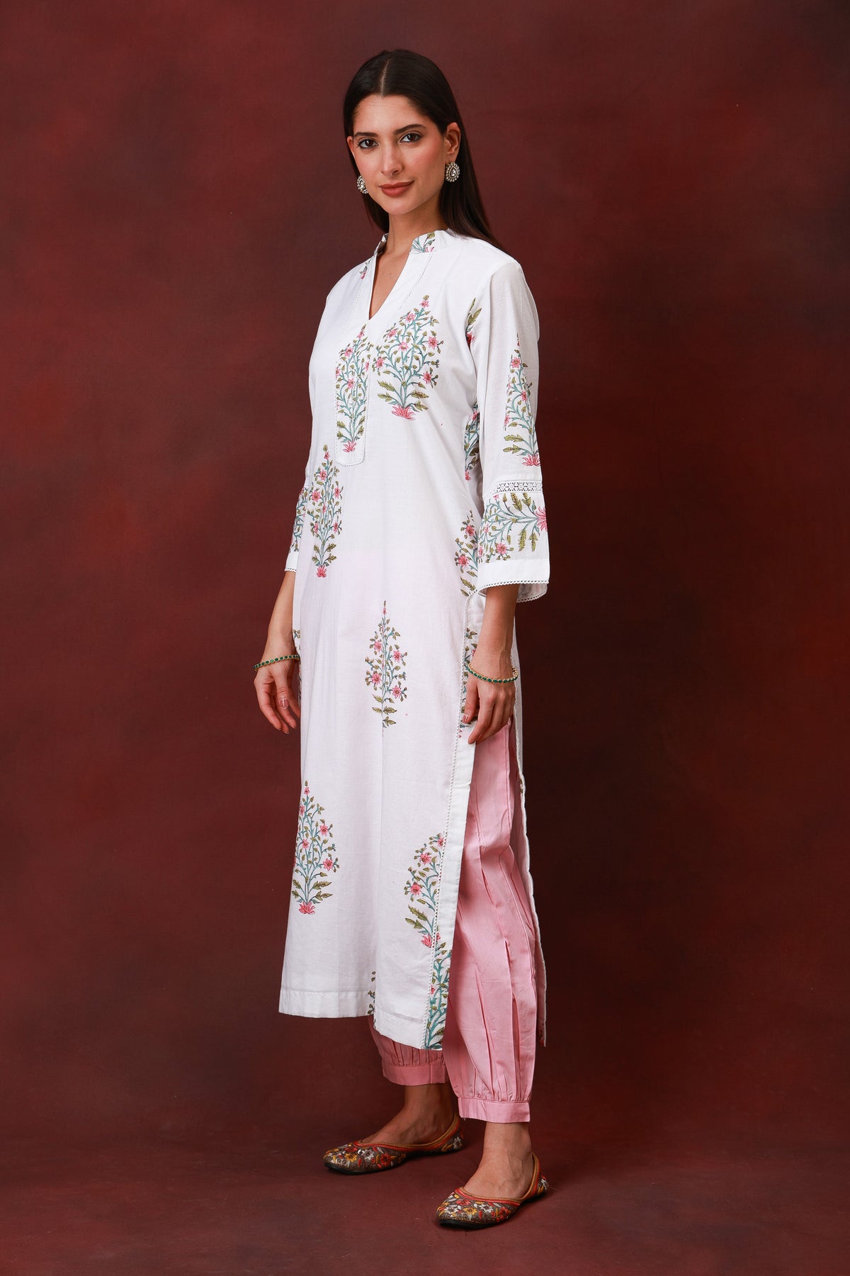 Chandini Gul Jaipur hand block floral cotton kurta - view 5