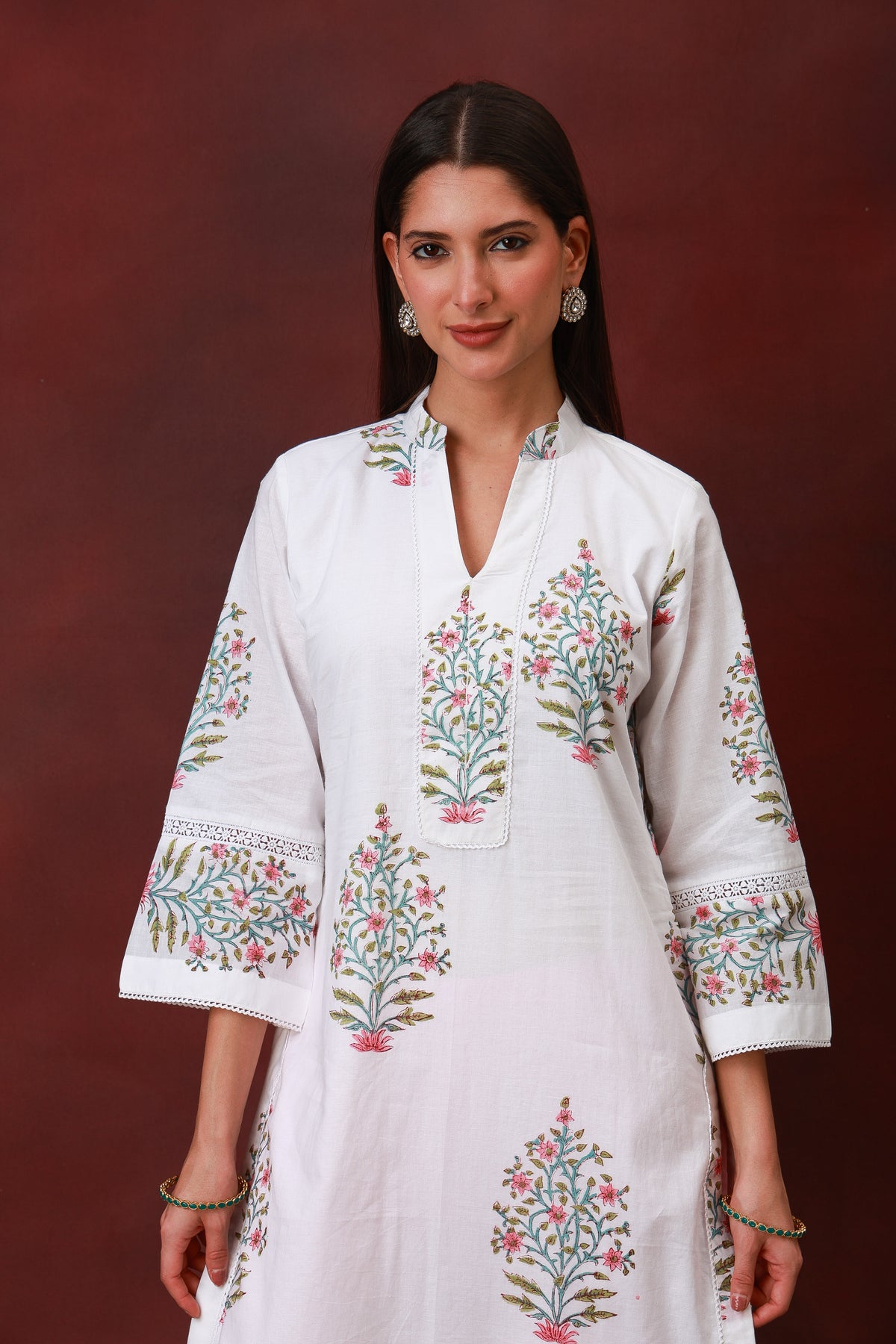 Chandini Gul Jaipur hand block floral cotton kurta - view 3