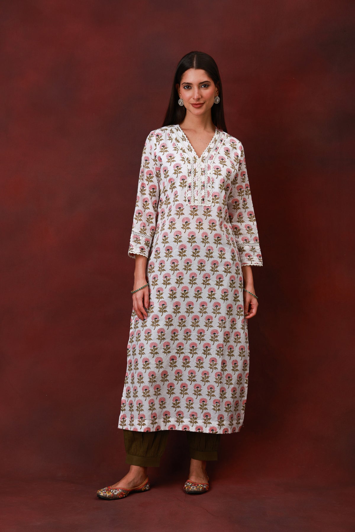 Gul Phool Jaipur hand block floral cotton kurta - view 5