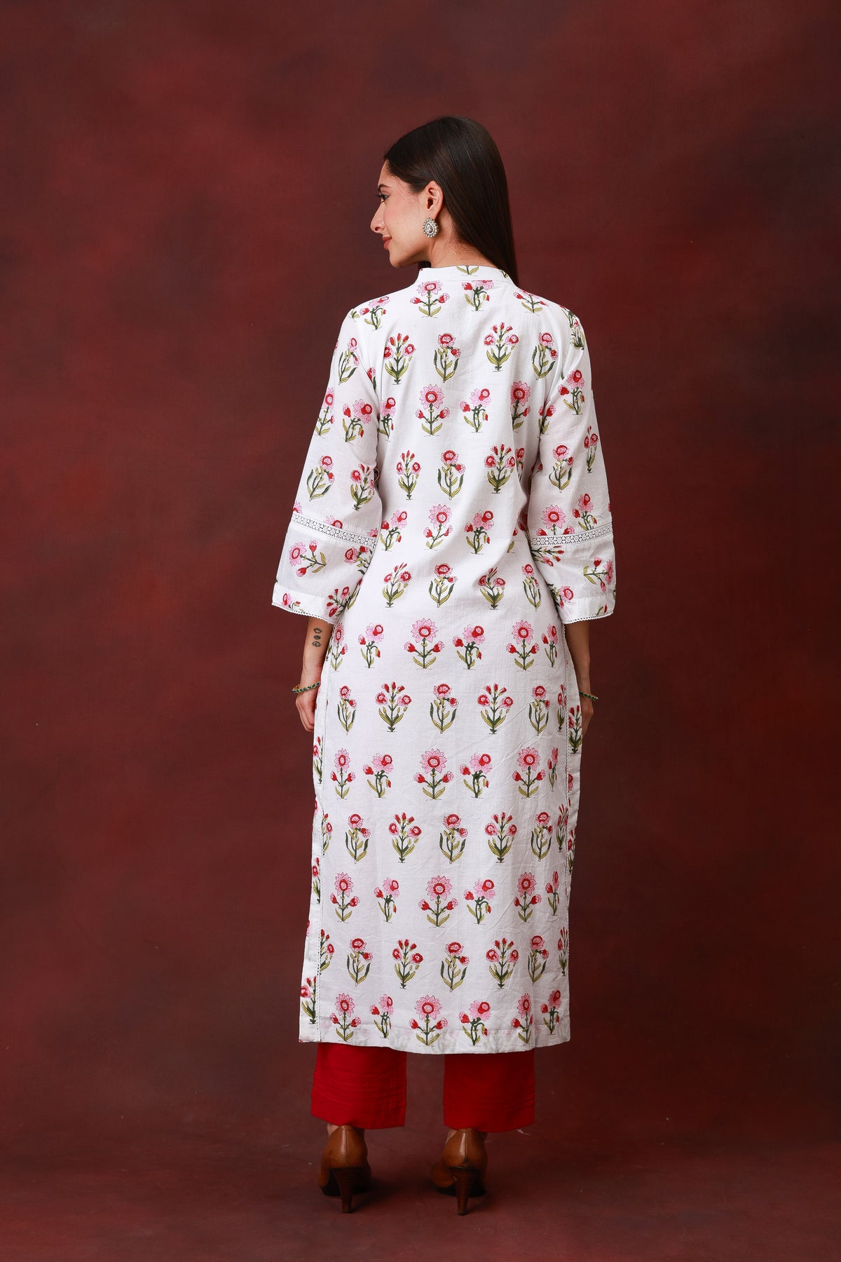 Phool Pari Jaipur hand block floral cotton kurta - view 6