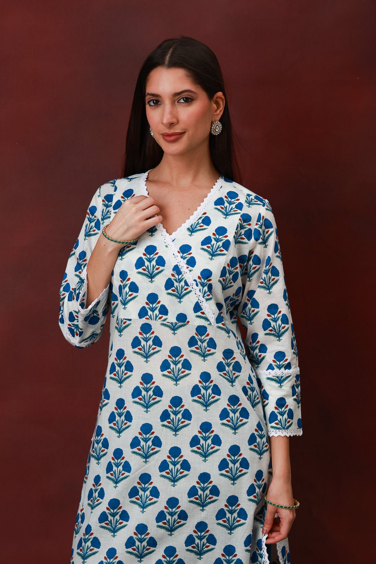 Neelanjali Jaipur hand block floral cotton kurta - view 3